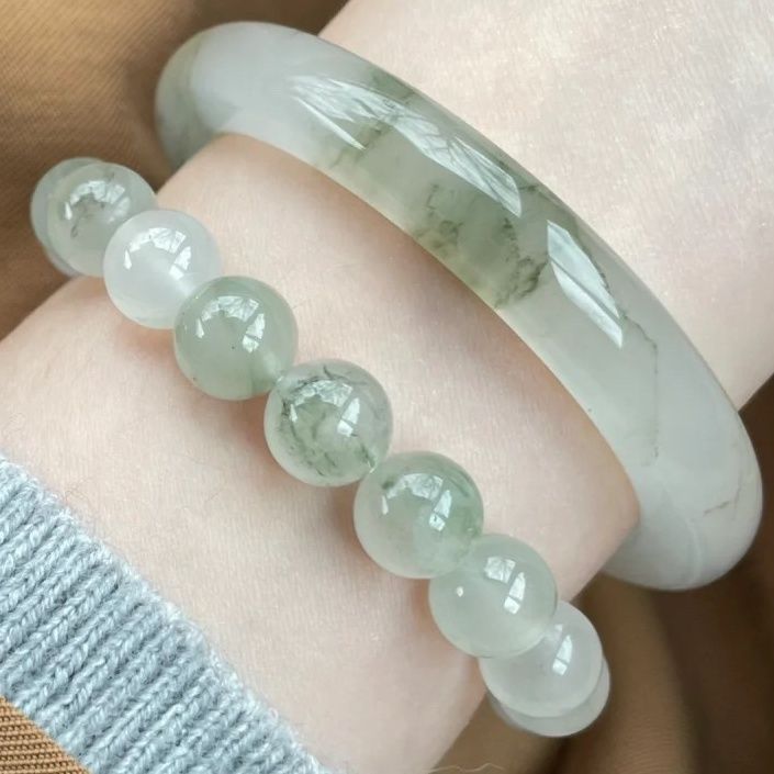 Tianshan ice cutie jade brazalete vintage para mujeres en stock venta caliente jade jade mano cadena moda al por mayor versátil