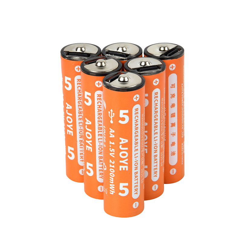 Orange No.5 rechargeable lithium battery, 1.5V constant voltage USB rechargeable dry battery, Type C backup battery for electrical and electronic engineering Item Picture