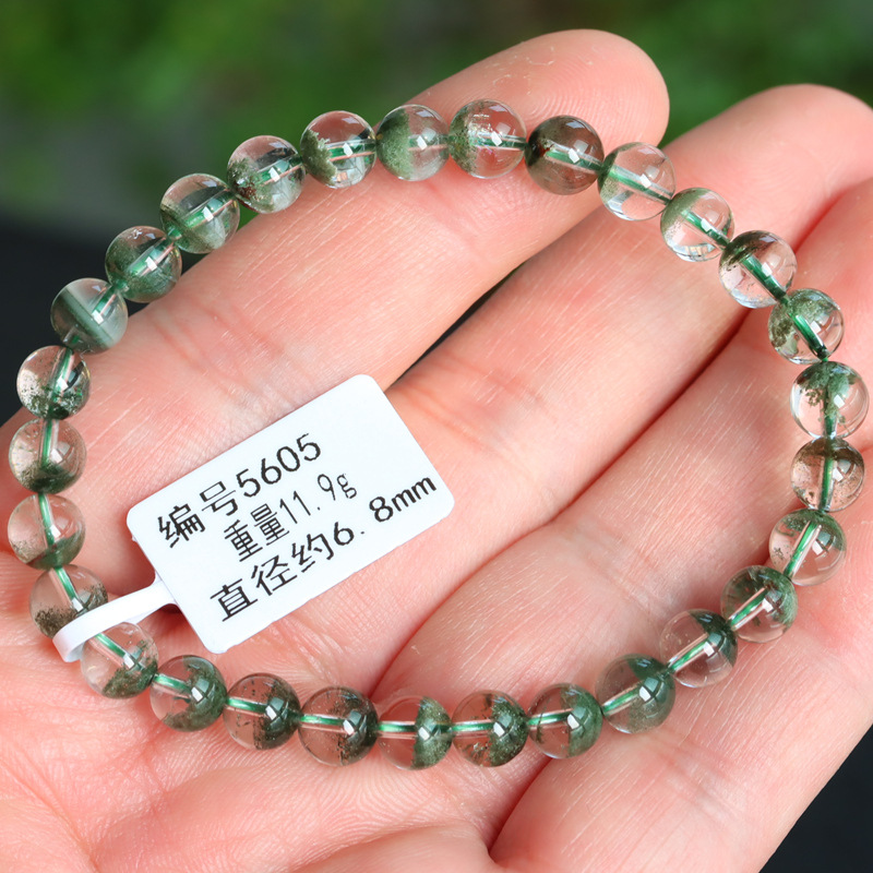 Green Ghost Natural Bracelet Brazilian Treasure Basin Thousand-Layer Mountain without Red Skin Crystal Jewelry Bracelet Gift details Picture