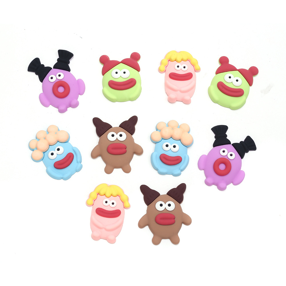 PVC soft glue cartoon sausage mouth eyes mobile phone case DIY Crocs shoes shoes flower pencil box storage box refrigerator patch DIY jewelry creative decoration Item Picture