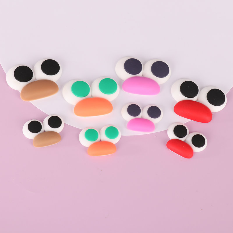 Cartoon three-dimensional big eyes sausage mouth PVC soft patch DIY accessories cute creative glass phone case accessories Fun cute personality decorative stickers full figure