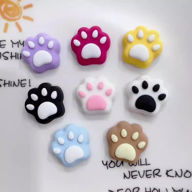 可爱猫爪PVC软胶DIY饰品 小狗配件手机壳洞洞鞋装饰 水杯冰箱贴片材料 创意手工制作