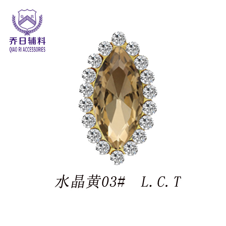 Factory wholesale 4*15 pinhole sunflower glass hand-sewn decorative DIY wedding shoes and accessories materials