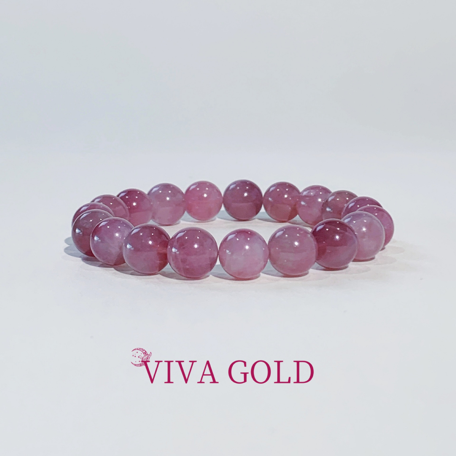 Viva Goda Natural Old Mineral purple horse pink Crystal bracelet, Madagascar pink crystal string women's fashion accessory Loose beads