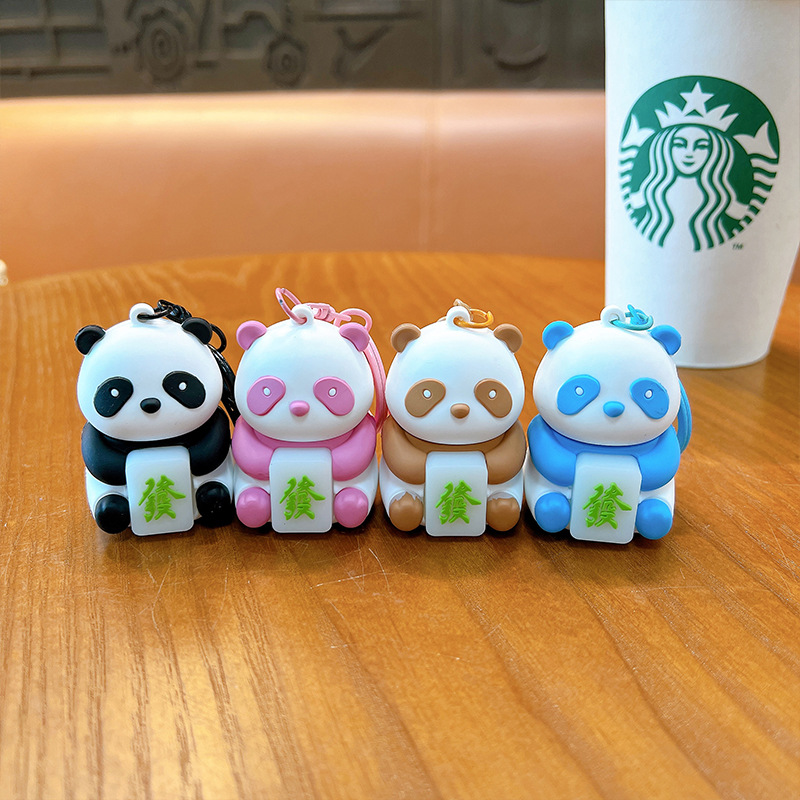 Creative Fortune Panda luminous keychains, cute figurines, pendants, bags, decorative small gifts, wholesale key chains and accessories Application Scenario