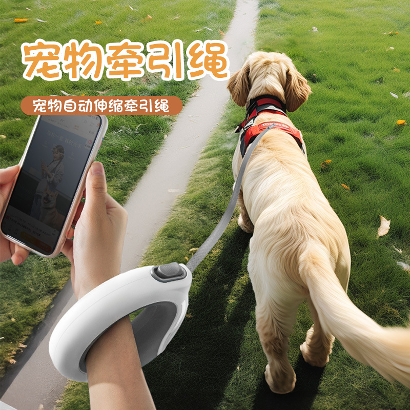 自动伸缩狗狗牵引宠物牵引绳 适用中小型犬大型犬 泰迪小狗胸背带 外出狗链 安全便携