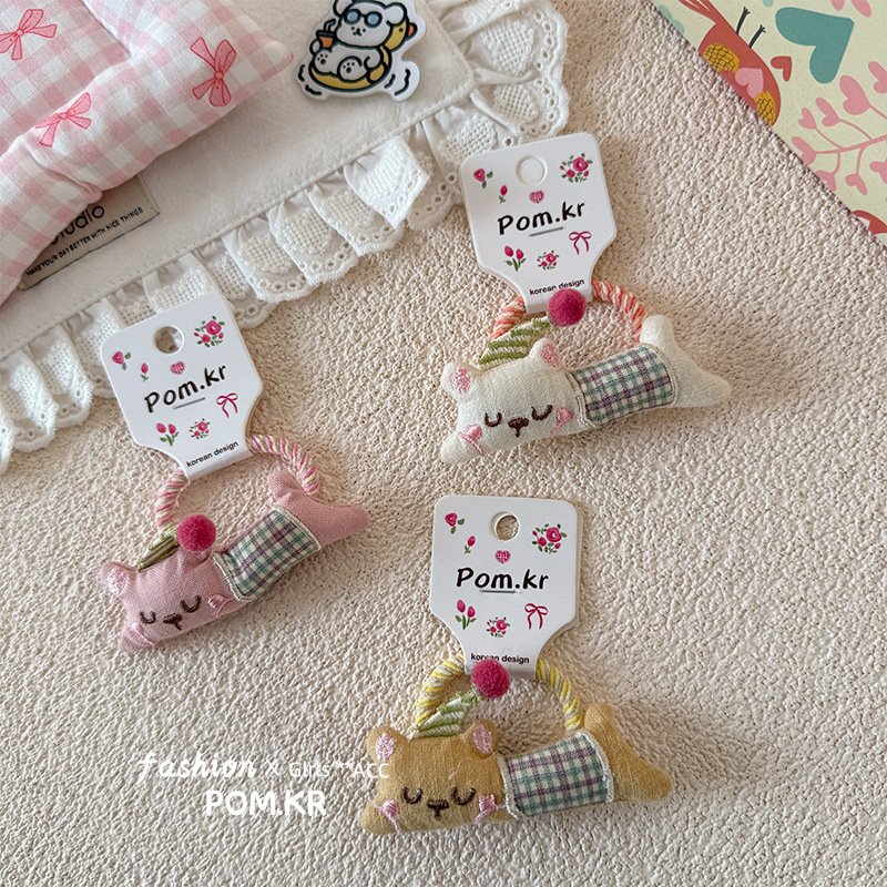 2025 primavera nuevo cute plaged hair loop para niñas bebé dulce elástico alto no daña el pelo ropa de día para niñas y niños tocados peluquería