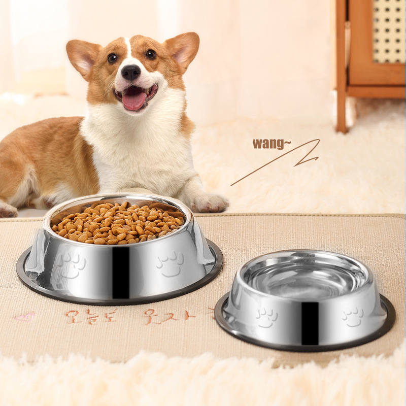 宠物用品猫狗不锈钢碗 猫粮狗粮双用碗 批发宠物食具 猫盆狗盆一体设计 宠物碗狗碗猫碗 狗狗食具优选