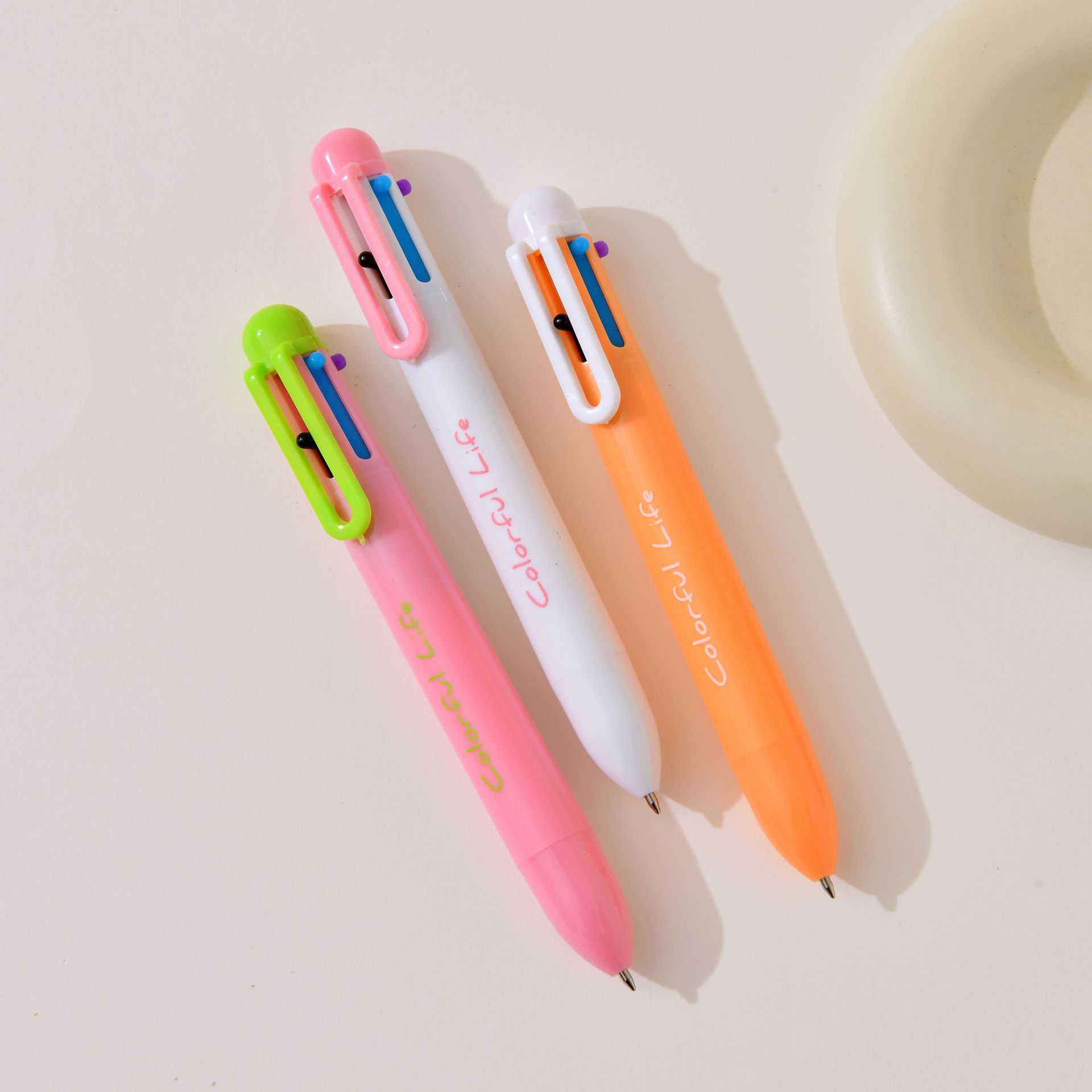 Chenxi Stationery Stick, BP-237, Peach Bubble Creative Multi-color and Six-color Ballpoint Pen, Student Planner, Colorful Medium Oil Pen details Picture