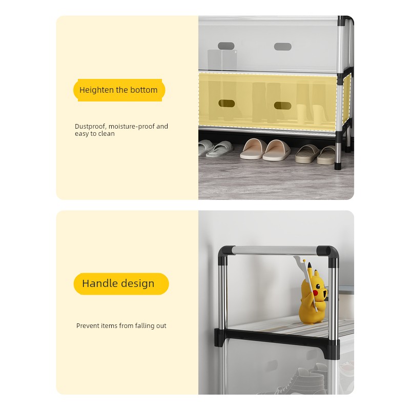 Multi-layer household dust-proof simple shoe cabinet, sturdy shoe storage rack, outdoor rainproof shoe rack for rental house Specification image