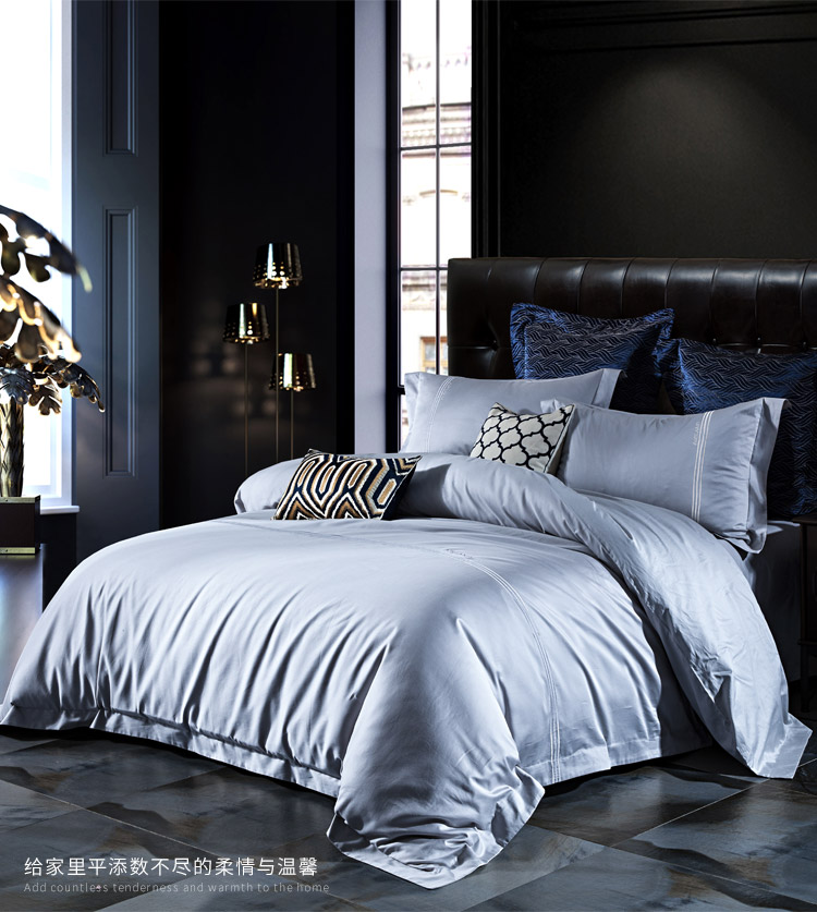 批发家纺60支长绒棉四件套秋冬全棉刺绣被套简约素色床上用品详情14