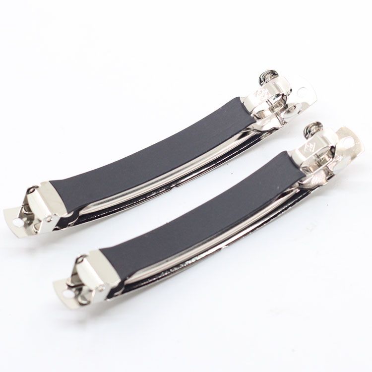 8/10cm带防滑皮套弹簧夹马尾夹镂空一字夹diy网红蝴蝶结头饰发卡详情4