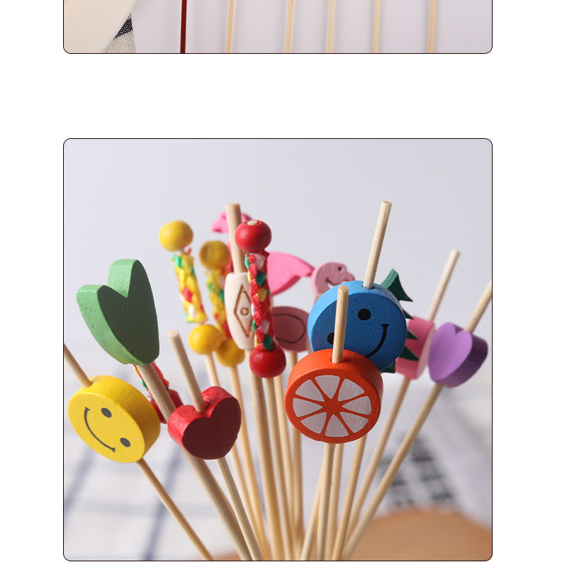 Disposable fruit skewers, exquisite bamboo flower skewers, fruit forks, creative art toothpicks, cocktail skewers, sandwich fruit holders pic 7