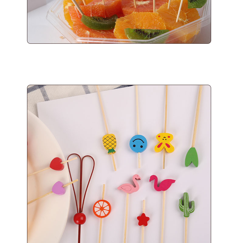 Disposable fruit skewers, exquisite bamboo flower skewers, fruit forks, creative art toothpicks, cocktail skewers, sandwich fruit holders pic 6