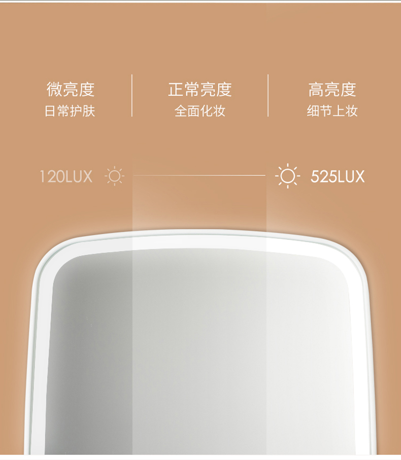 led化妆镜带灯补光宿舍桌面台式梳妆镜女折叠网红随身便携小镜子详情9