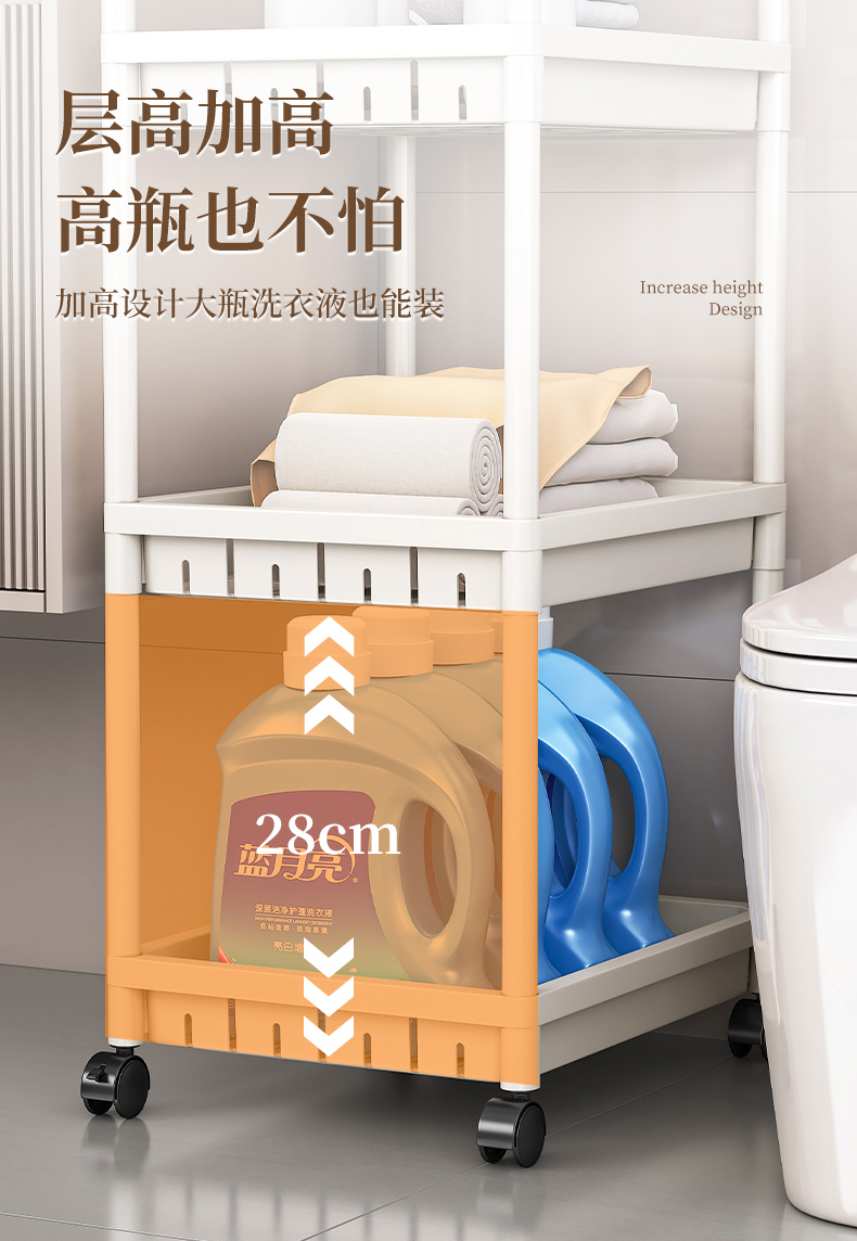 Trolley storage rack, bathroom floor storage rack, dormitory storage rack, bedroom corner rack for moving sundries pic 9