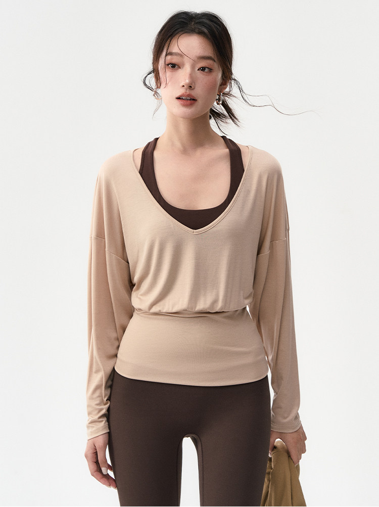 举重妖精长袖瑜伽服秋冬普拉提训练服健身罩衫户外运动女装详情5