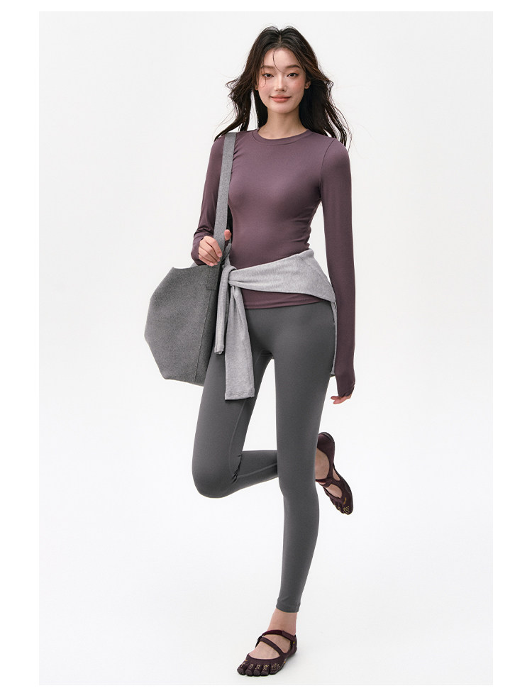 Weightlifting fairy girl autumn and winter long-sleeved yoga wear tight Pilates training quick-drying fitness top, large size pic 15