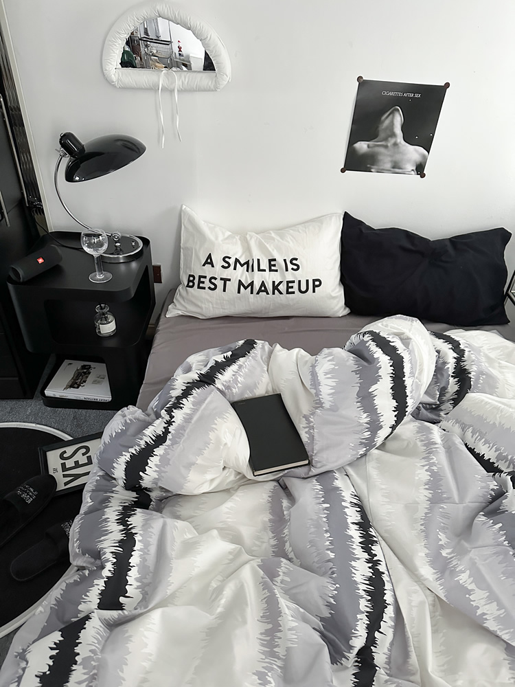 UG73ins简约素色男士床上四件套纯棉全棉床单被单被套床笠床品三详情12