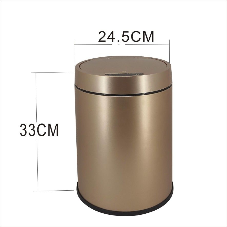 Stainless steel smart trash can with automatic sensing function for living room, office and home use. The kicking bucket can be used for gift storage with intelligent sensing pic 10