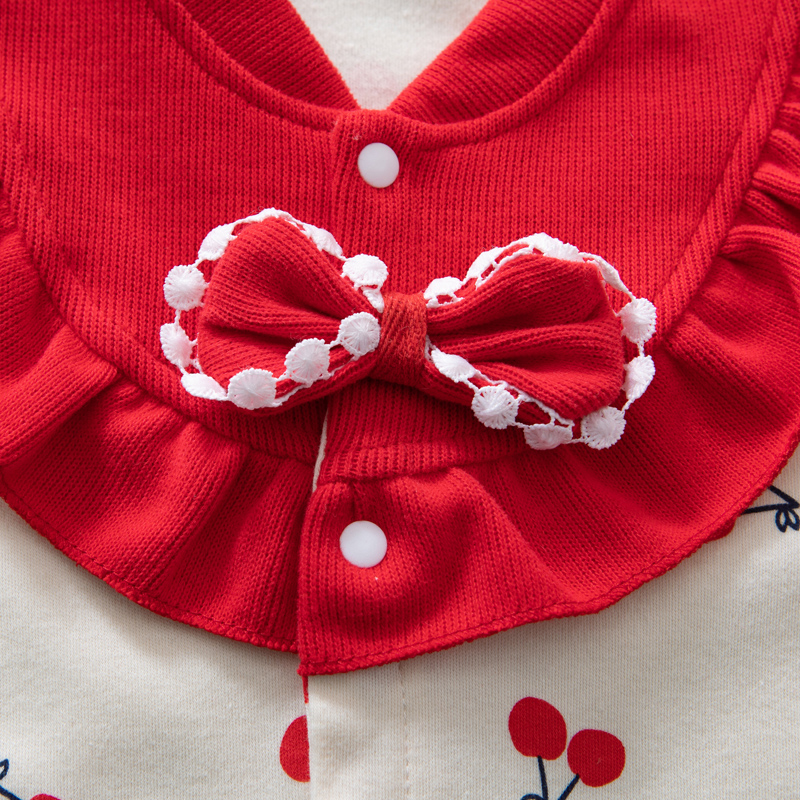 洋气公主女宝宝连体衣春秋薄款3新生儿外出哈衣爬服0-1岁婴儿衣服详情7