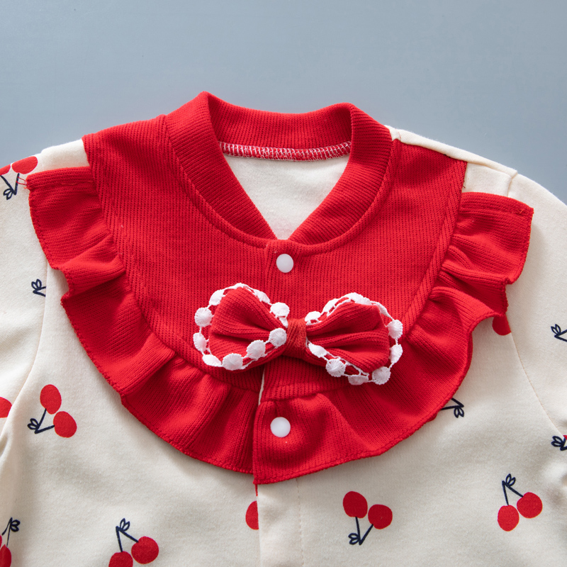 洋气公主女宝宝连体衣春秋薄款3新生儿外出哈衣爬服0-1岁婴儿衣服详情6