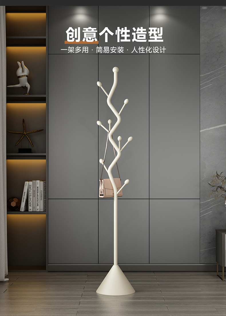 意式轻奢衣帽架落地卧室床边个性放衣服收纳架子简易家用挂衣架详情4