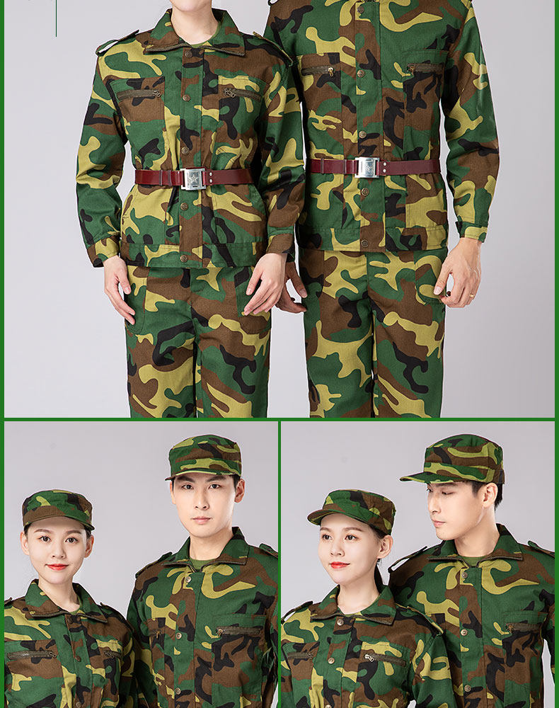 Camouflage uniform set for men, military training outdoor students, thick and wear-resistant work clothes for spring and summer, labor protection work clothes set for men pic 42