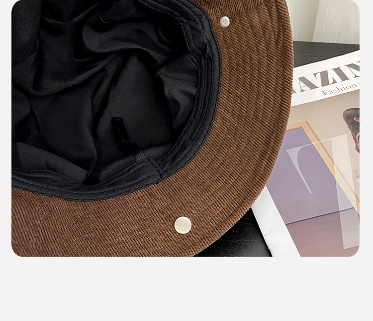 高品质灯芯绒渔夫帽子女秋冬季新款休闲百搭显脸小一帽多戴小礼帽详情29
