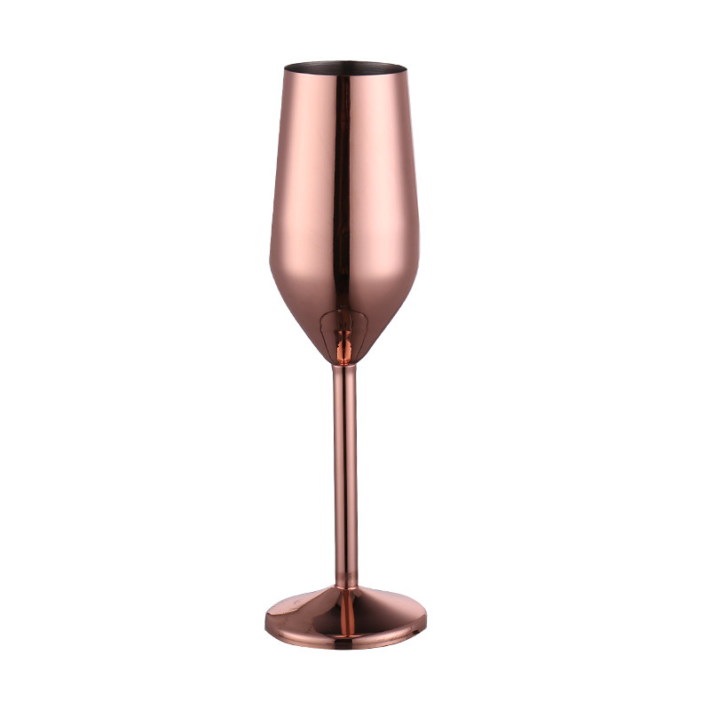 Creative new 304 stainless steel champagne glass, metal electroplated tall glass, bar and KTV countertop wine glass utensils Item Picture