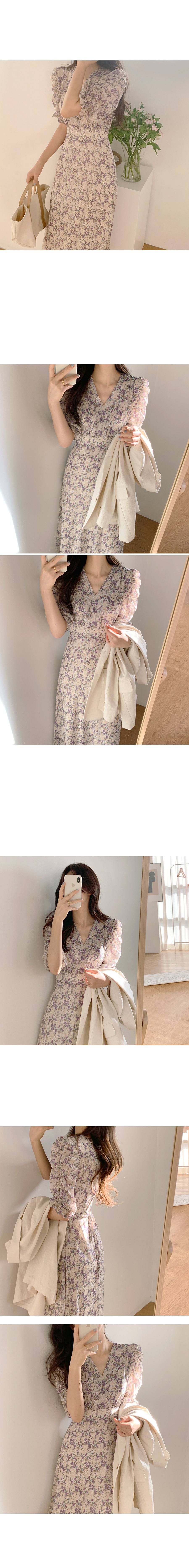 The new French cinched-waist elegant long dress for summer 2023, with a gentle and high-end style, is a chiffon floral print dress for children pic 4