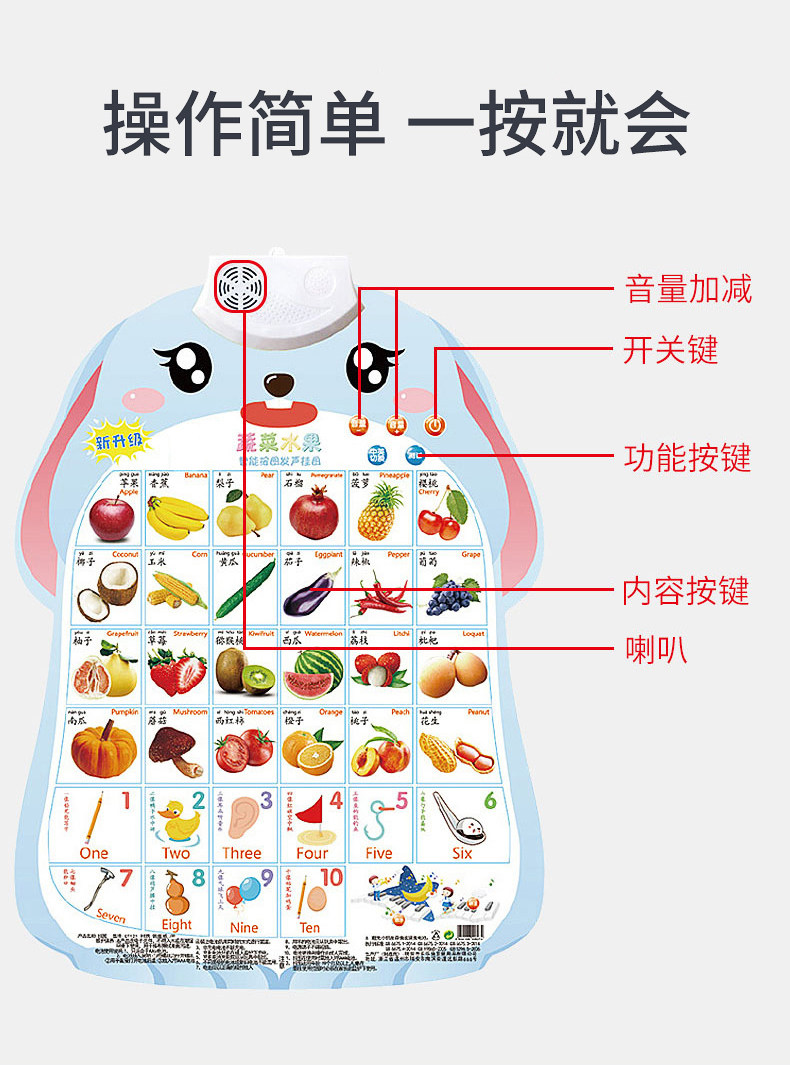 有声早教挂图宝宝识字启蒙拼音学习神器字母表墙贴幼儿园儿童玩具详情9