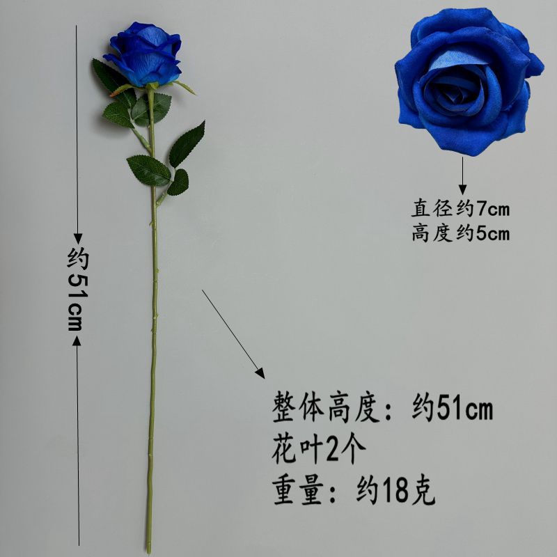 仿真花玫瑰花2025新品高档法兰绒玫瑰假花客厅婚礼装饰插花花艺详情图3