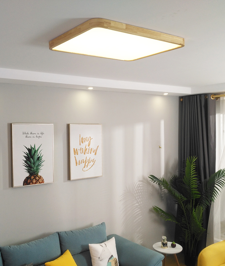全光谱原木LED超薄实木质吸顶灯卧室灯圆形简约北欧阳台日式灯具详情21