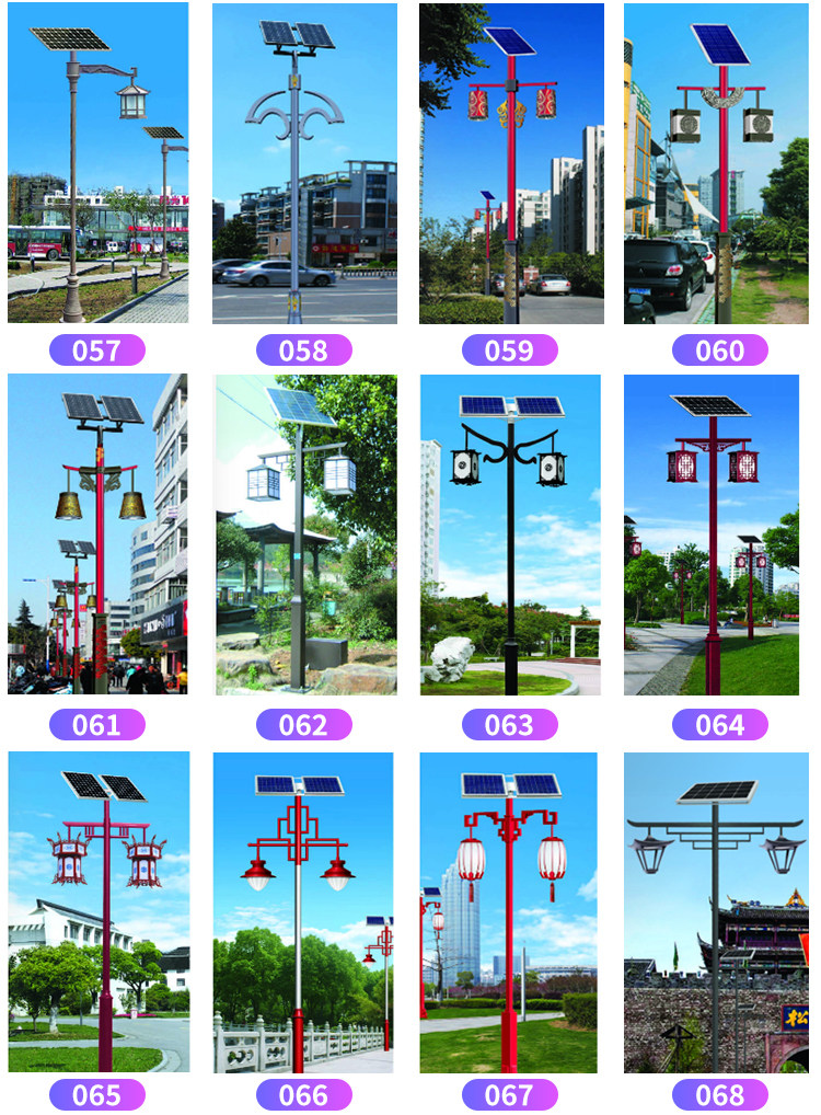 国潮仿古中式庭院灯户外3米景观灯小区公园景区复古双头LED太阳能路灯详情13