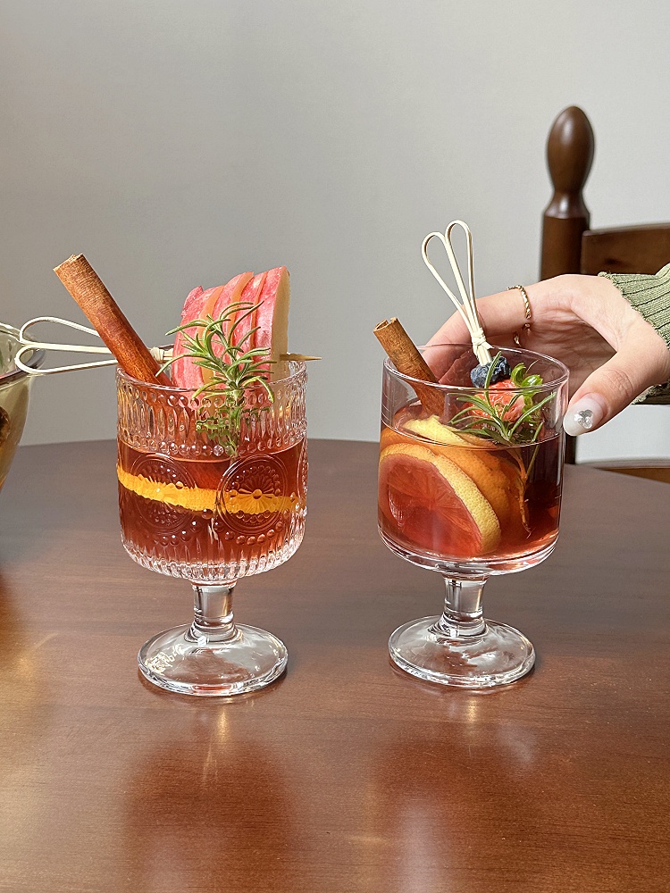 热红酒杯圣诞鸡尾酒太阳花高脚杯高颜值微醺煮酒喝洋酒杯玻璃杯子详情15