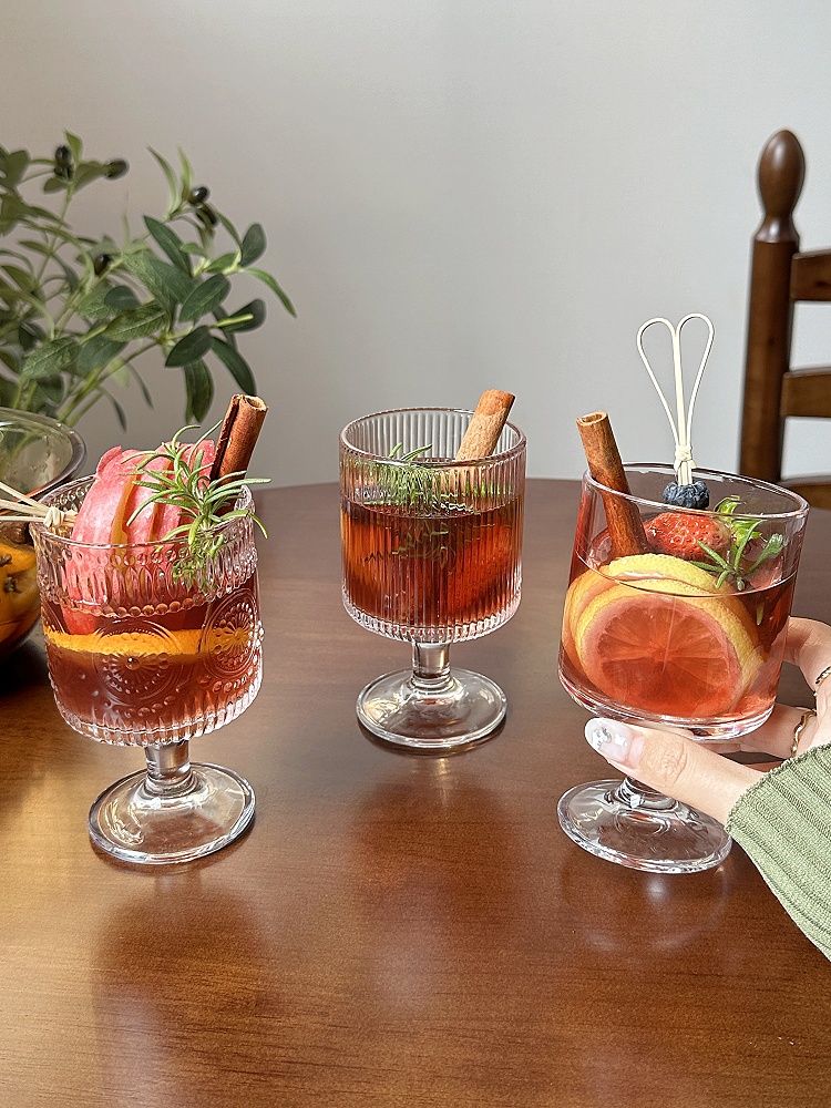 热红酒杯圣诞鸡尾酒太阳花高脚杯高颜值微醺煮酒喝洋酒杯玻璃杯子详情6