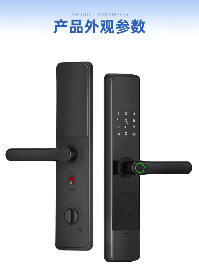 قفل الباب الذكي الأسود يدعم التحكم عن بعد في APP Doorlock pic 17