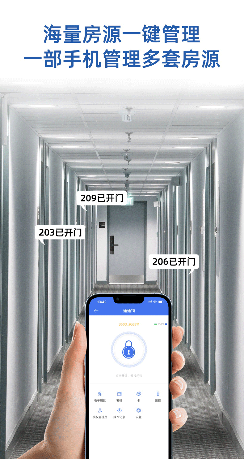 قفل الباب الذكي الأسود يدعم التحكم عن بعد في APP Doorlock pic 8