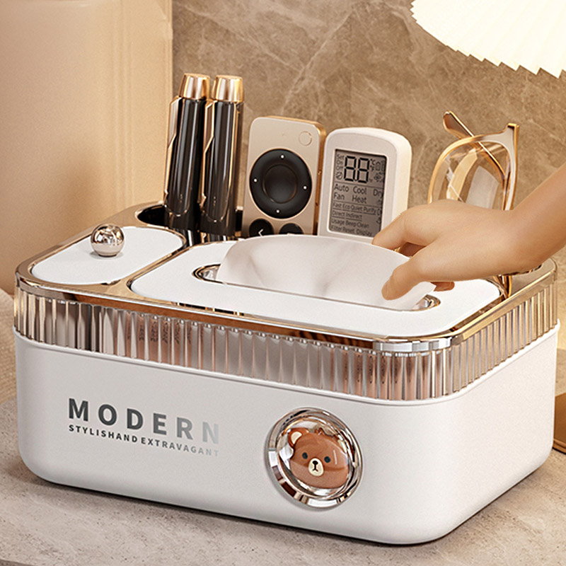 Tissue box, desktop, living room, coffee table, multi-functional remote control, storage, dining table, light luxury and high-end, 2024 new model of toilet paper box