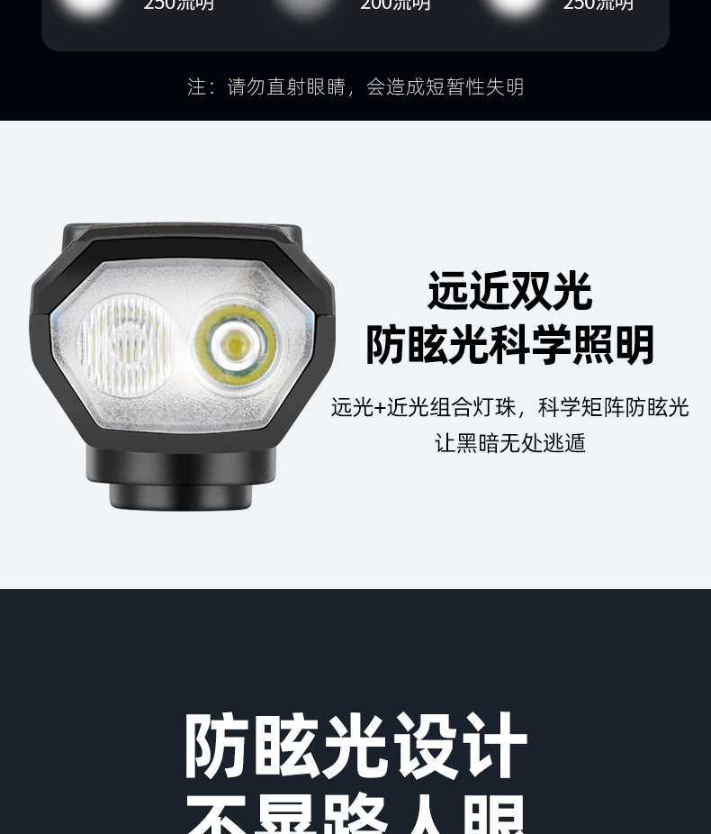 自行车夜骑灯充电强光前灯喇叭灯一体防水太阳能骑行前灯单车装备详情7