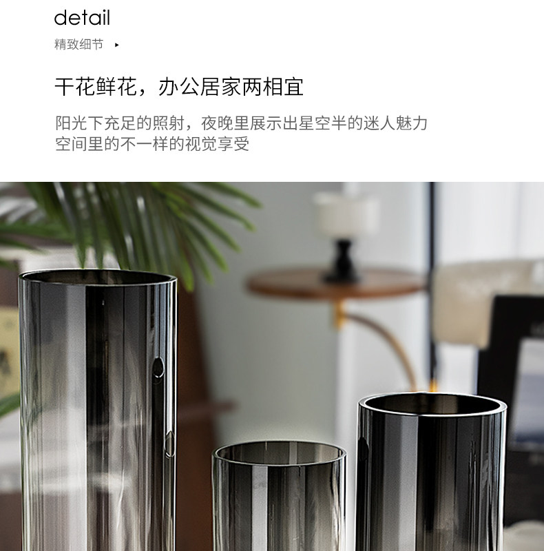 Factory direct sales of glass vases, modern and simple home decorations, vases for living rooms, bedrooms, hotels and model rooms pic 8