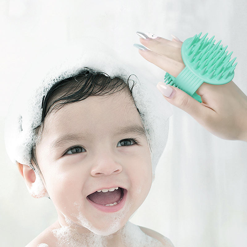 New soft rubber double-sided hair wash brush massager, a perfect hair wash brush for both adults and children, a bathroom bath brush for head massage Specification drawing
