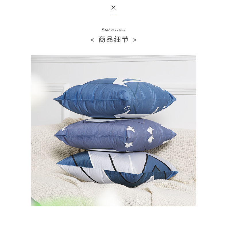 亚马逊抱枕靠垫套黑白黄色条纹几何格子客厅沙发印花床头抱枕套详情18