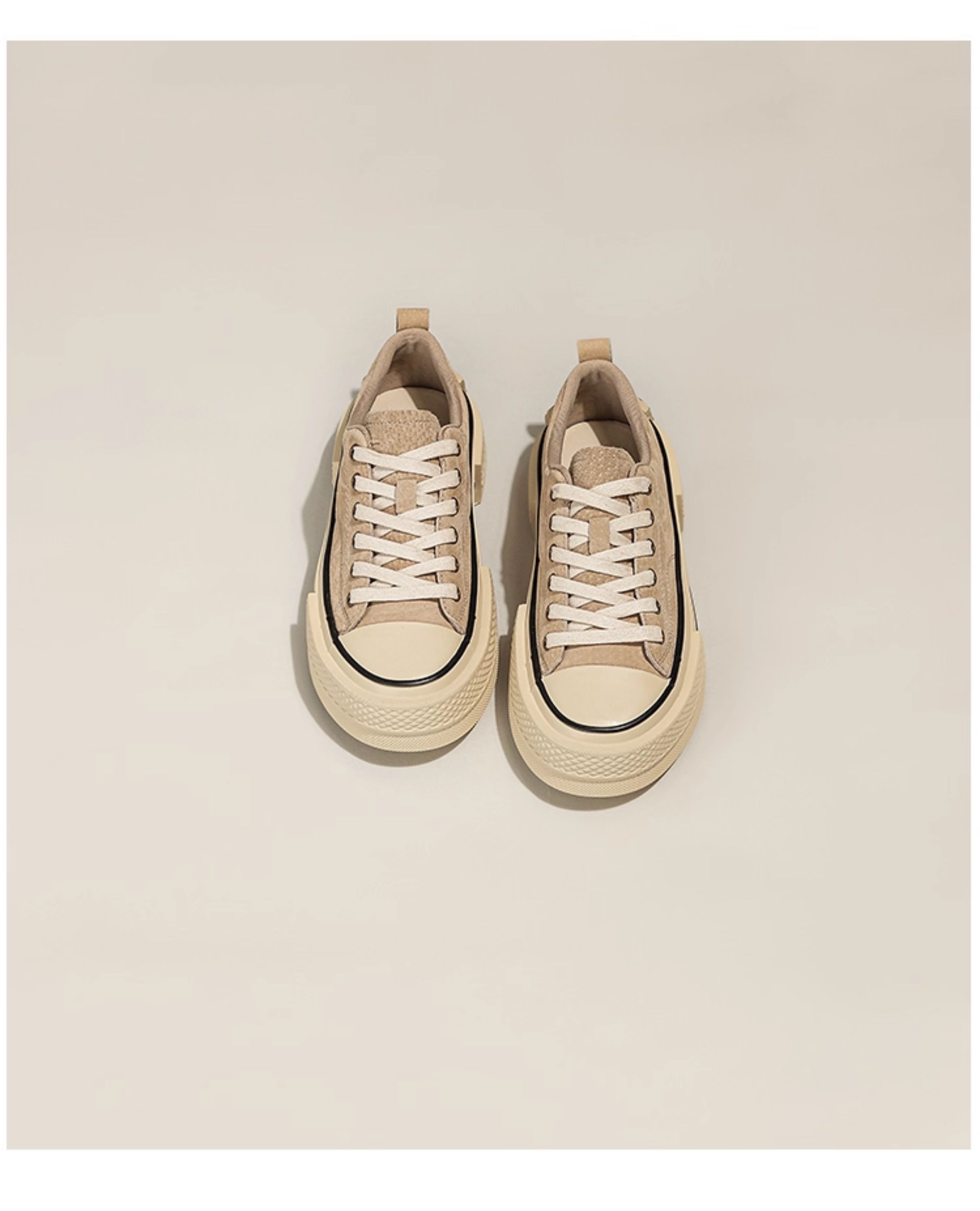 真皮厚底磨砂星星帆布鞋女2025秋冬新款复古板鞋运动阿甘德训鞋子详情10