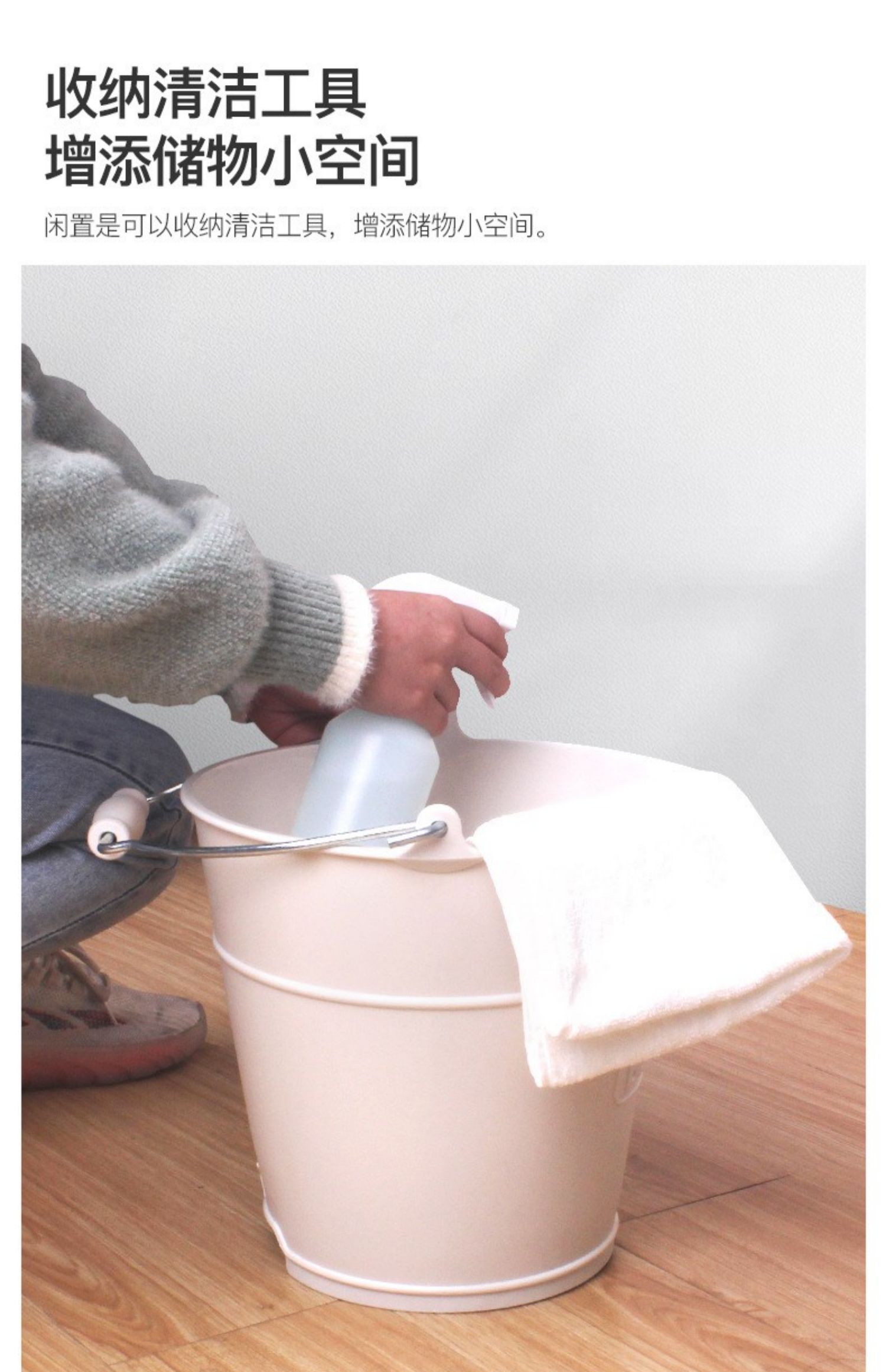 塑料水桶大容量家用加厚储水用户外打水桶手提洗澡桶日式圆桶浇花详情14