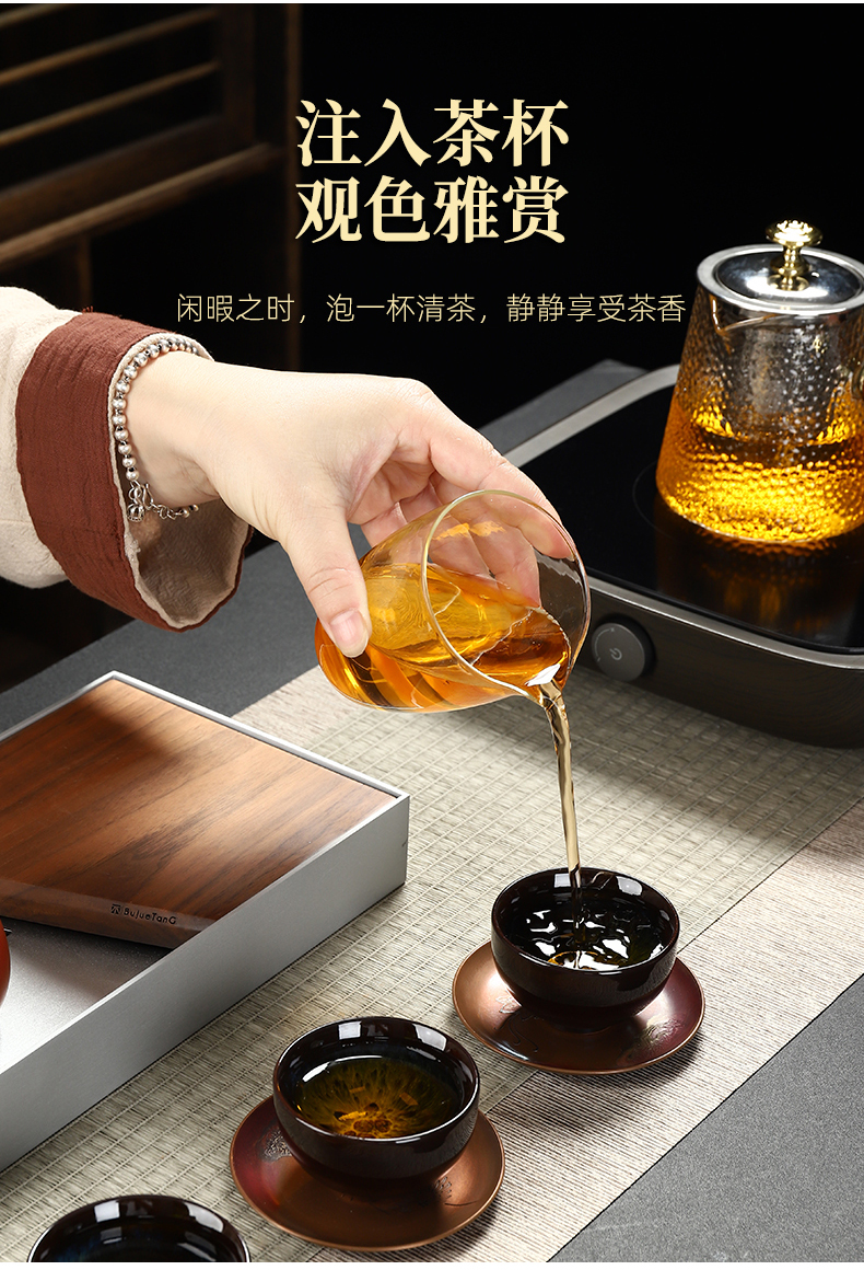 建盏茶杯6只装陶瓷小茶碗家用待客喝茶泡茶窑变茶盏功夫茶具套装4详情24
