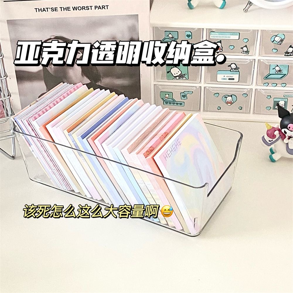 Desktop storage box, acrylic cosmetics transparent basket, dormitory facial mask drawer, organizing box, snack and sundries shelf pic 6