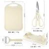 Two-in-one set of cutting board and knife for dormitory home kitchen, sharp slicing and meat cutting tools, cutting board and complementary food set Application Scenario