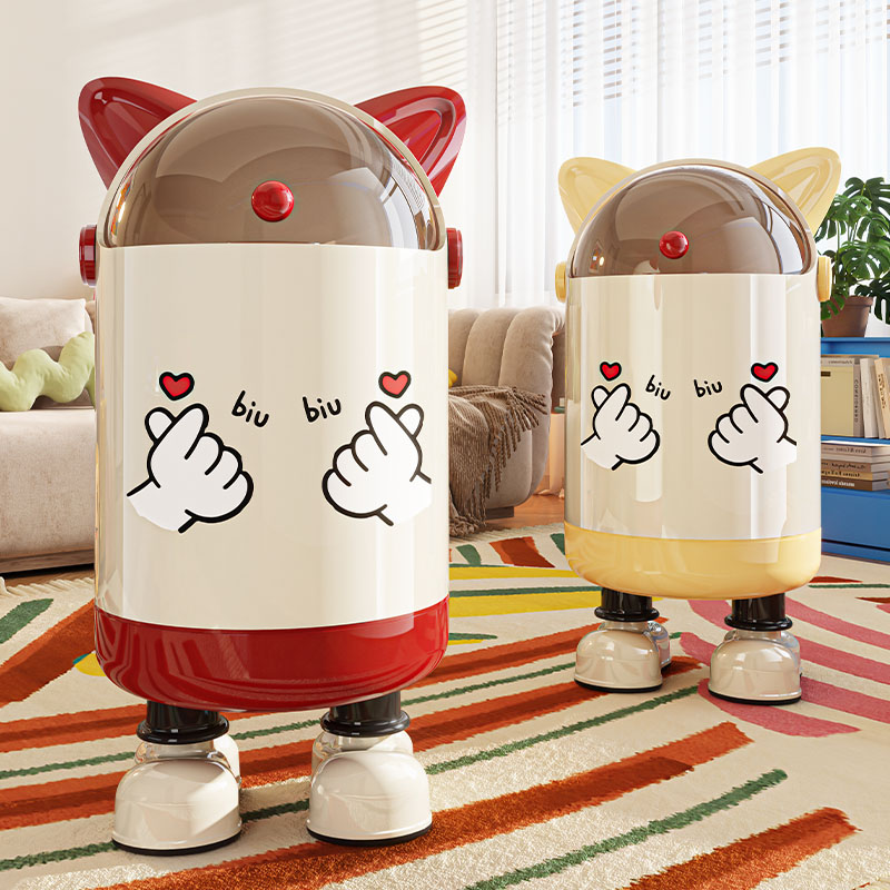 垃圾桶家用2025新款客厅大号大容量高颜值带盖卡通卧室桶轻奢高档